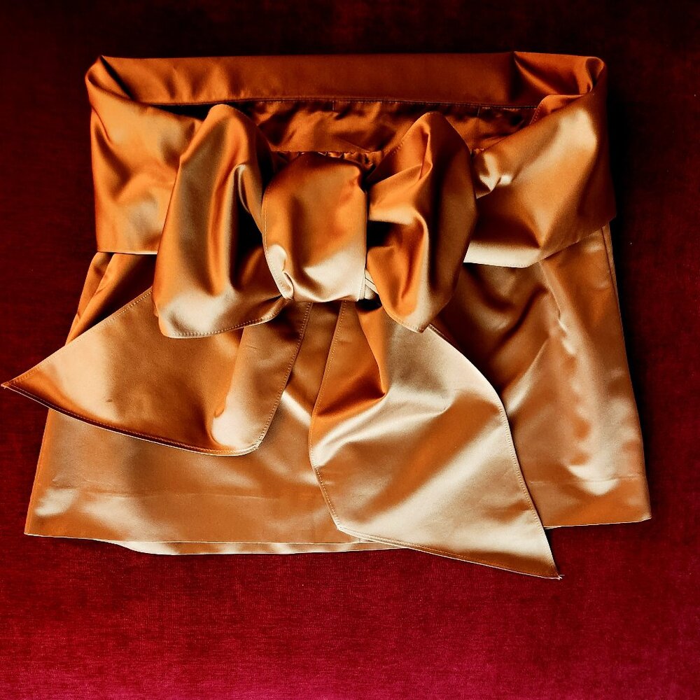 J. Crew Gold Silk Bow Strapless Top - Women's Size 12  NWT